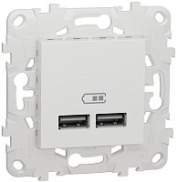 Розетка USB тип A+A без рамки Schneider Electric Unica New 2-м. 2100мА белый